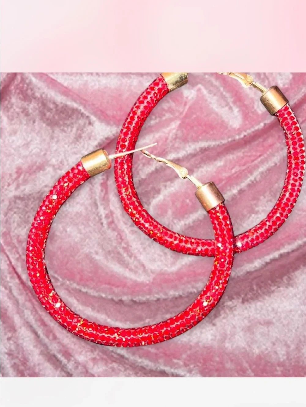 Elegant Red Hoop Earrings